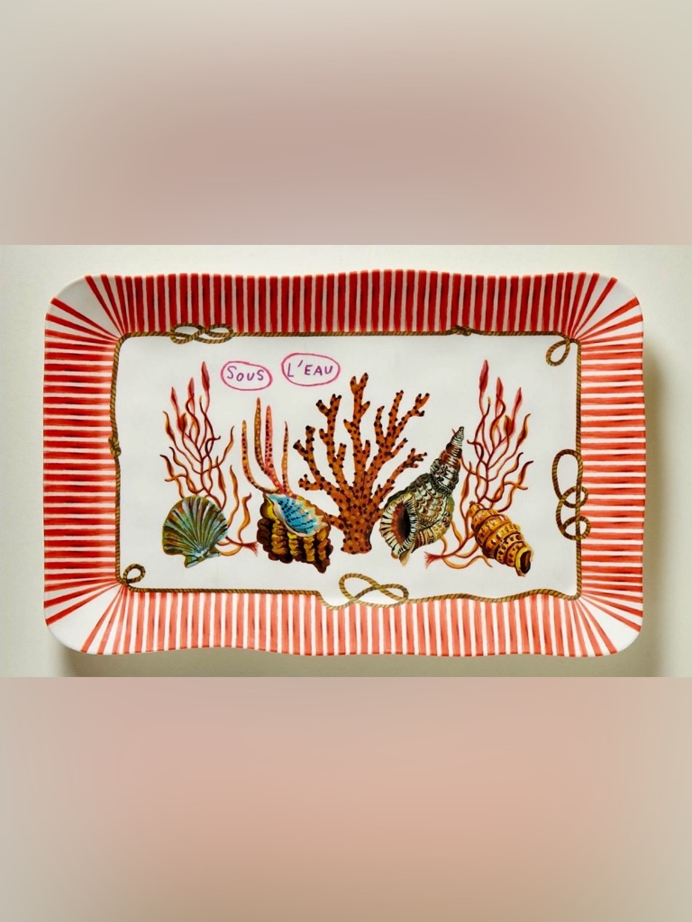 Anthropologie Nathalie Lete By the Sea Large Melamine Platter NEW